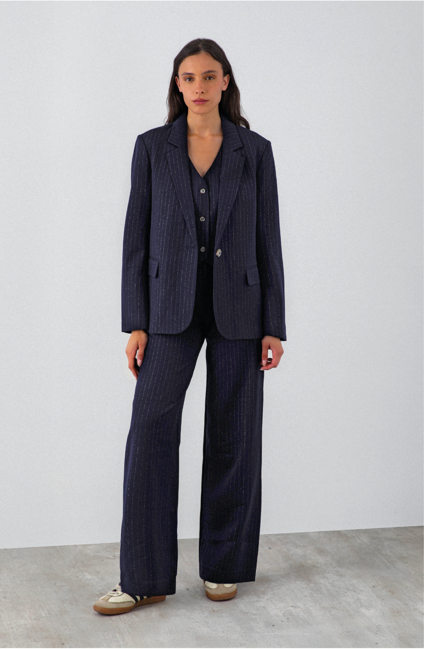 Pantalón Lineas Lurex Blue