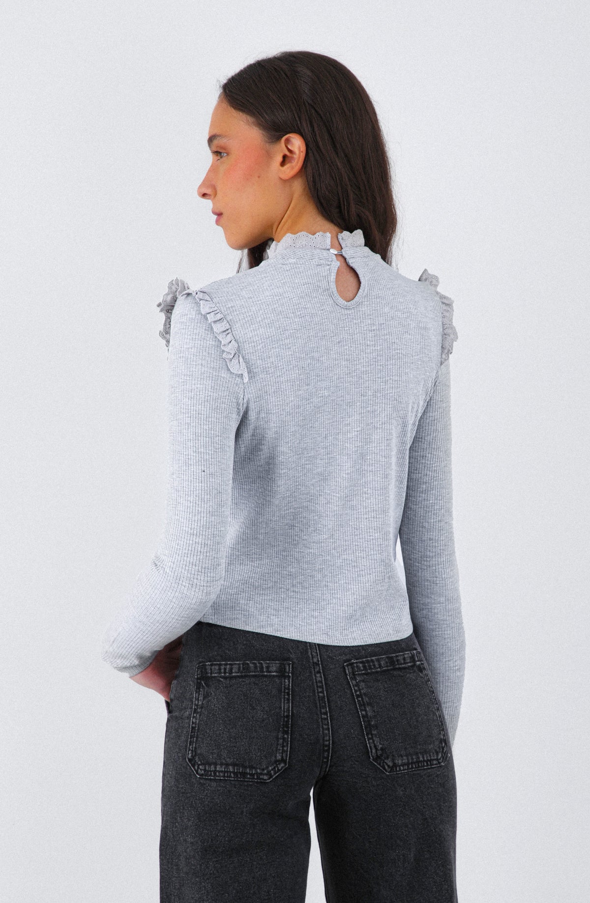 Polera Manga Larga Vuelos Gray