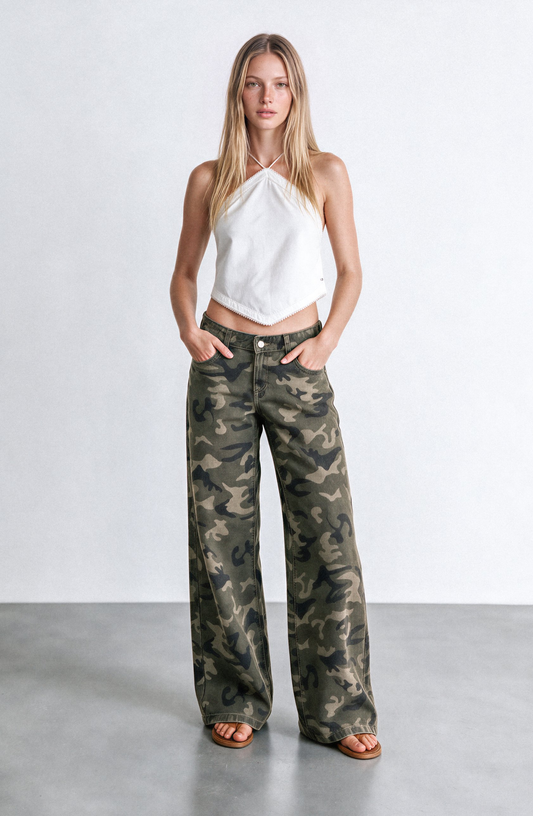 Pantalón Print Camuflaje Green