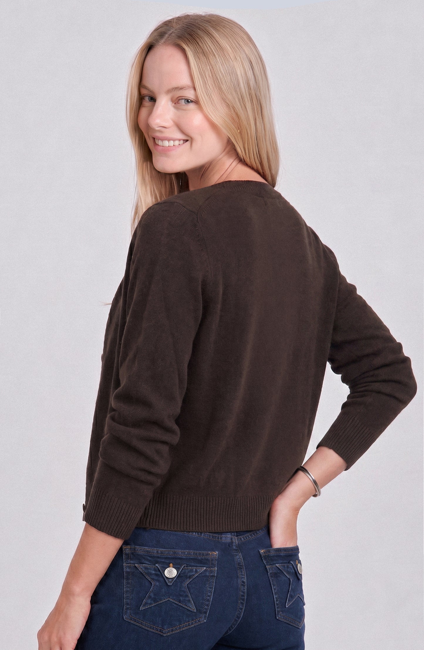 Cardigan Botones Brown
