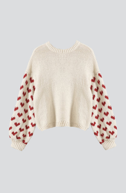 Sweater Corazones Ecru