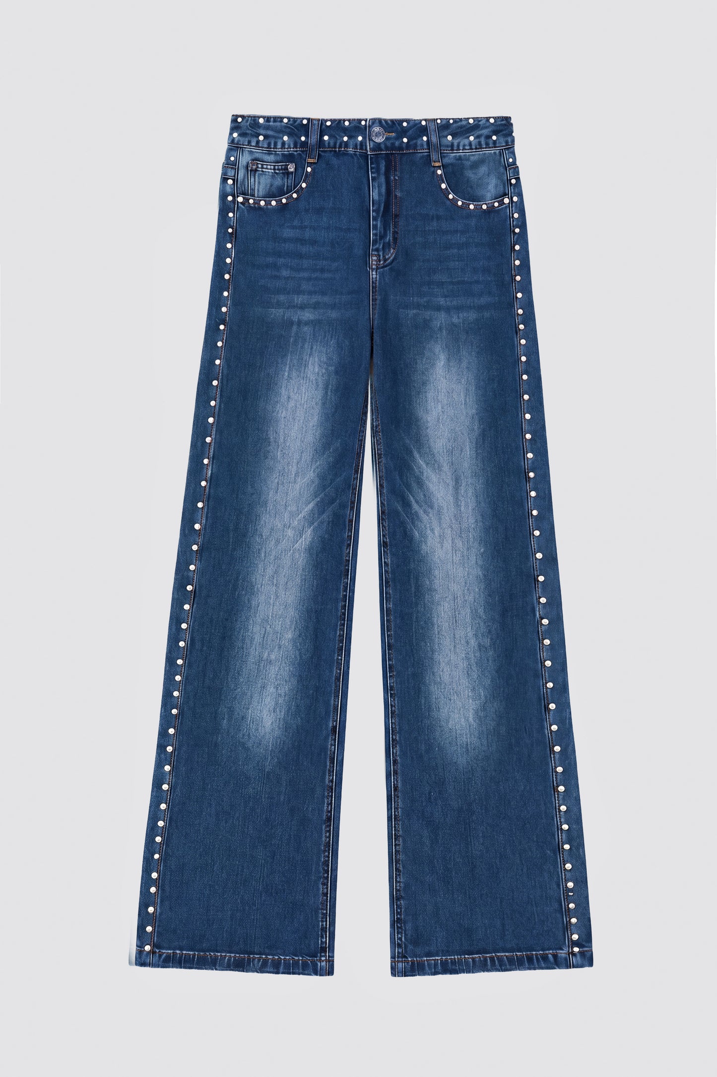 Pantalón Pretina Tachas Light Blue