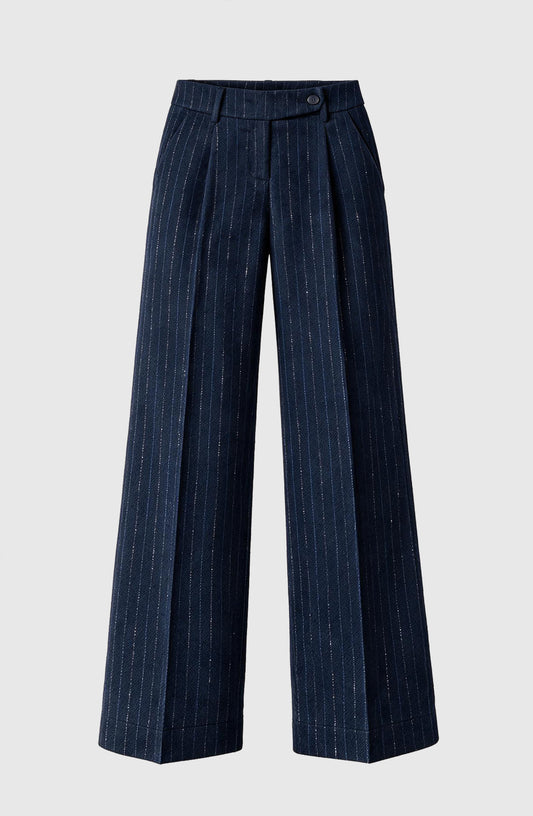 Pantalón Sastrero Raya Lurex Blue