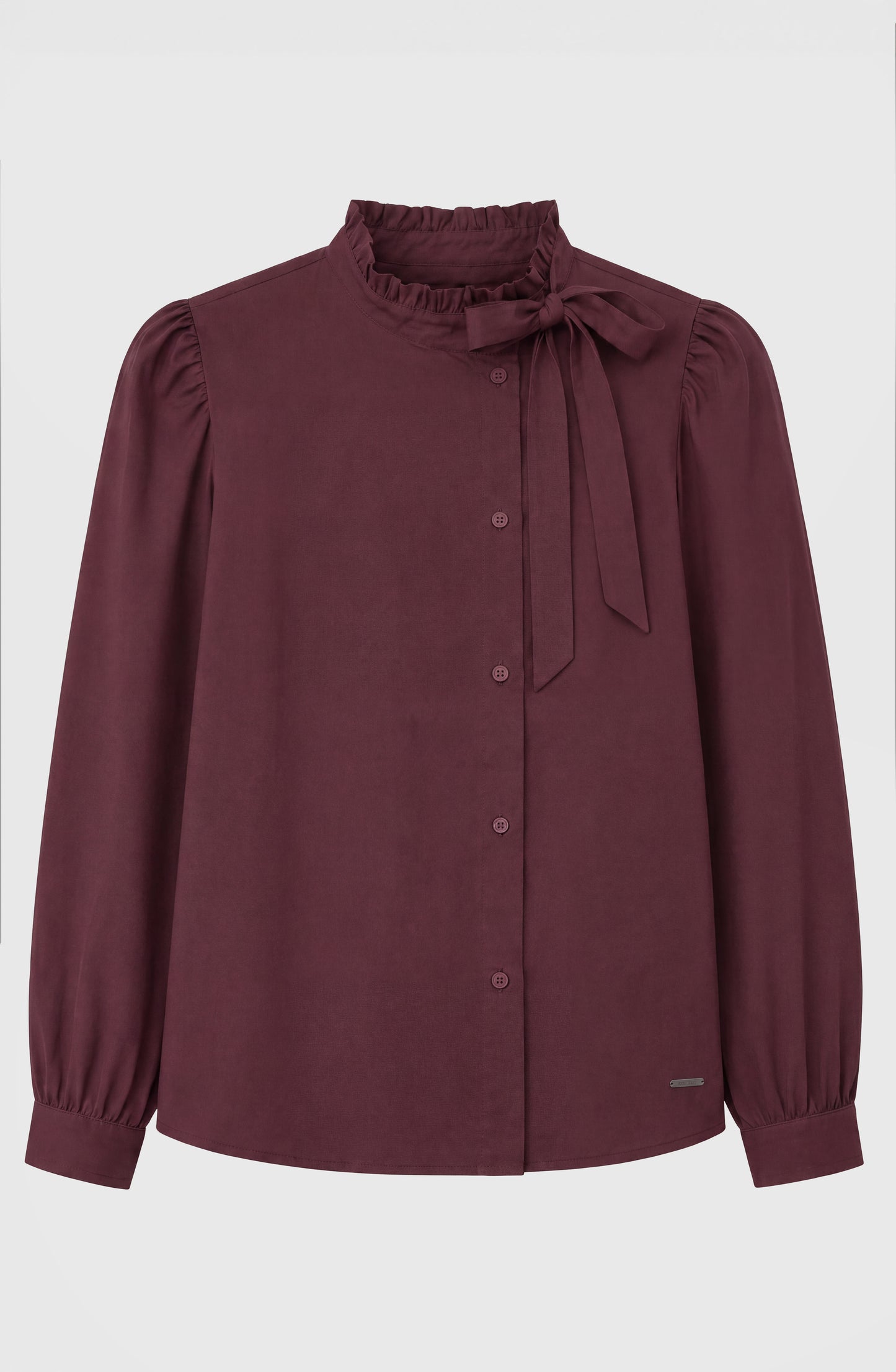 Blusa Lazo Cuello Alto Burgundy