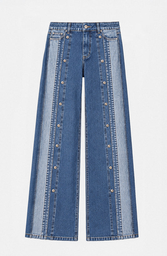 Pantalón Botones Frontales Blue