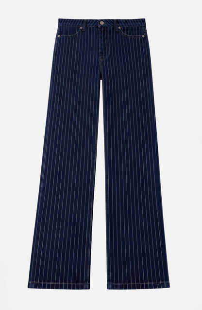 Pantalón Denim Rayado Indigo