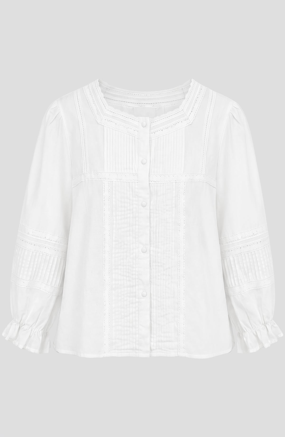 Top Cuadrado Bordado Media Manga White