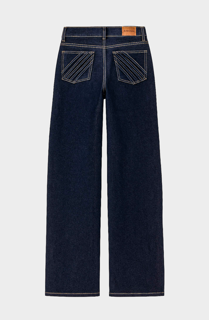 Pantalón Plisado Low Rise Blue