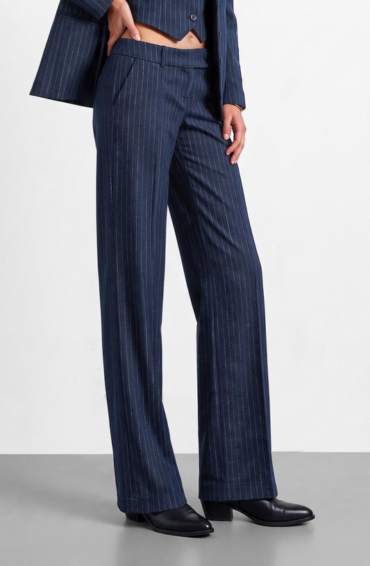 Pantalón Sastrero Raya Lurex Blue