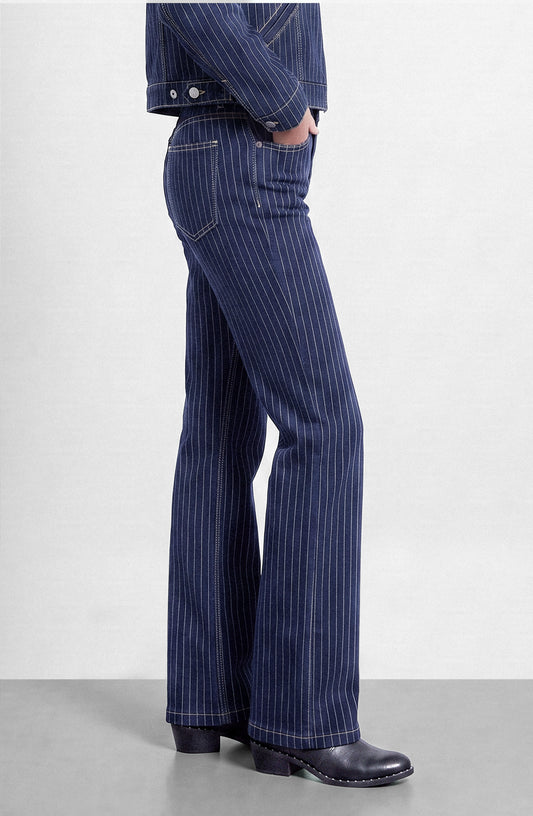Pantalón Denim Rayado Indigo