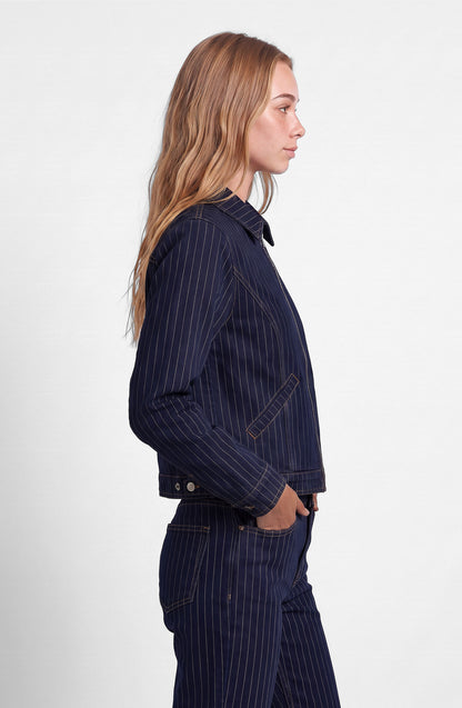 Chaqueta Denim Rayas Indigo