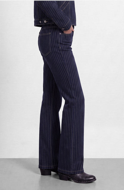 Pantalón Denim Rayado Indigo