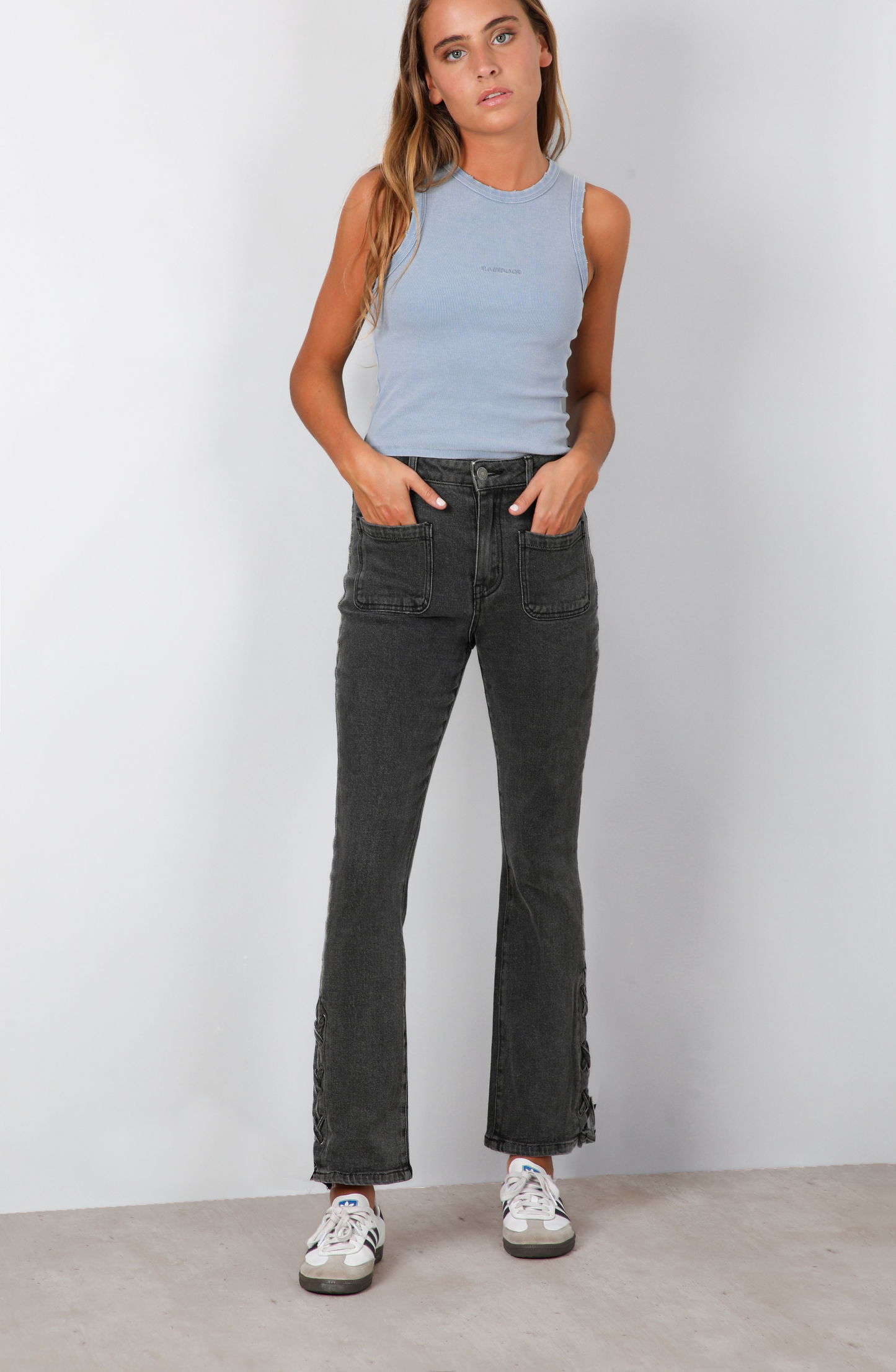 Pants Flare Cintas Black