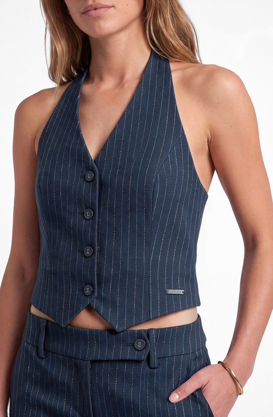 Vest Raya Lurex Blue