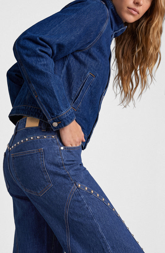 Pantalón Cortes Tachas Blue