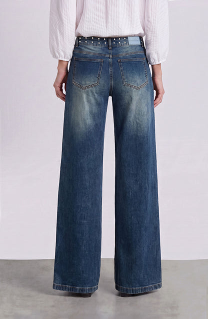 Pantalón Pretina Tachas Light Blue