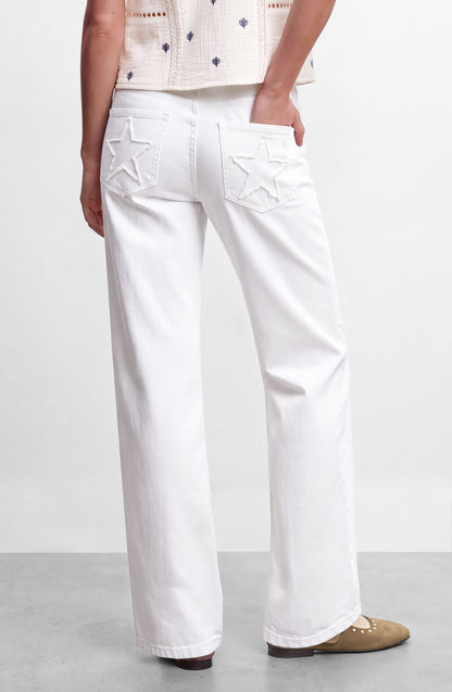 Pantalón Estrella Desflecado White