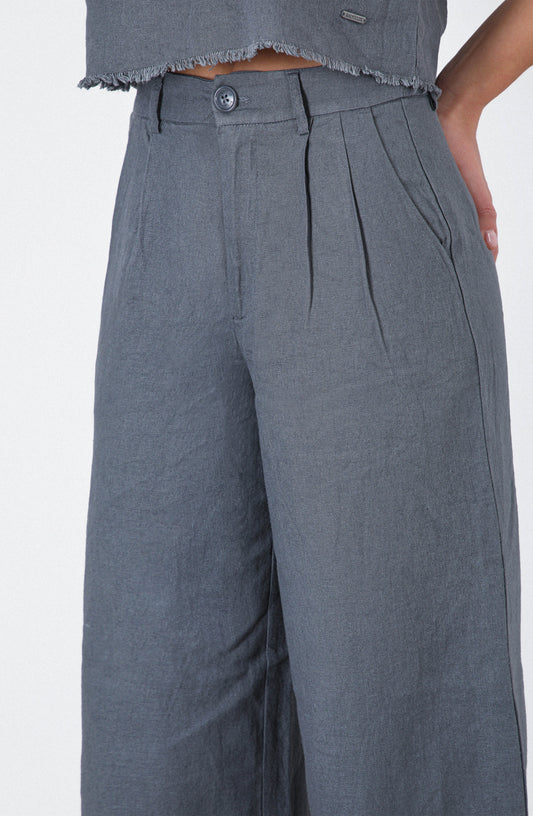 Pantalón Lino Liso Grey