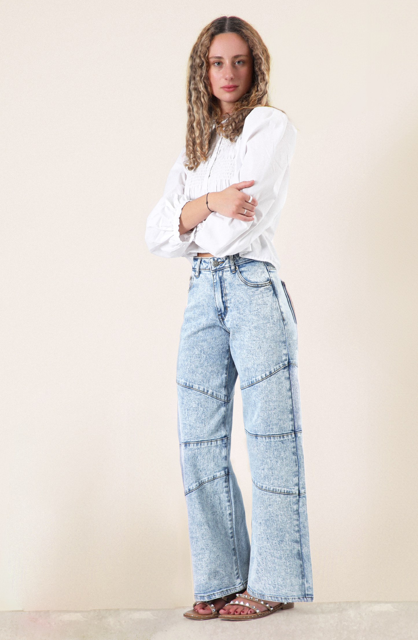 Pants Corte Diagonal Light  Blue