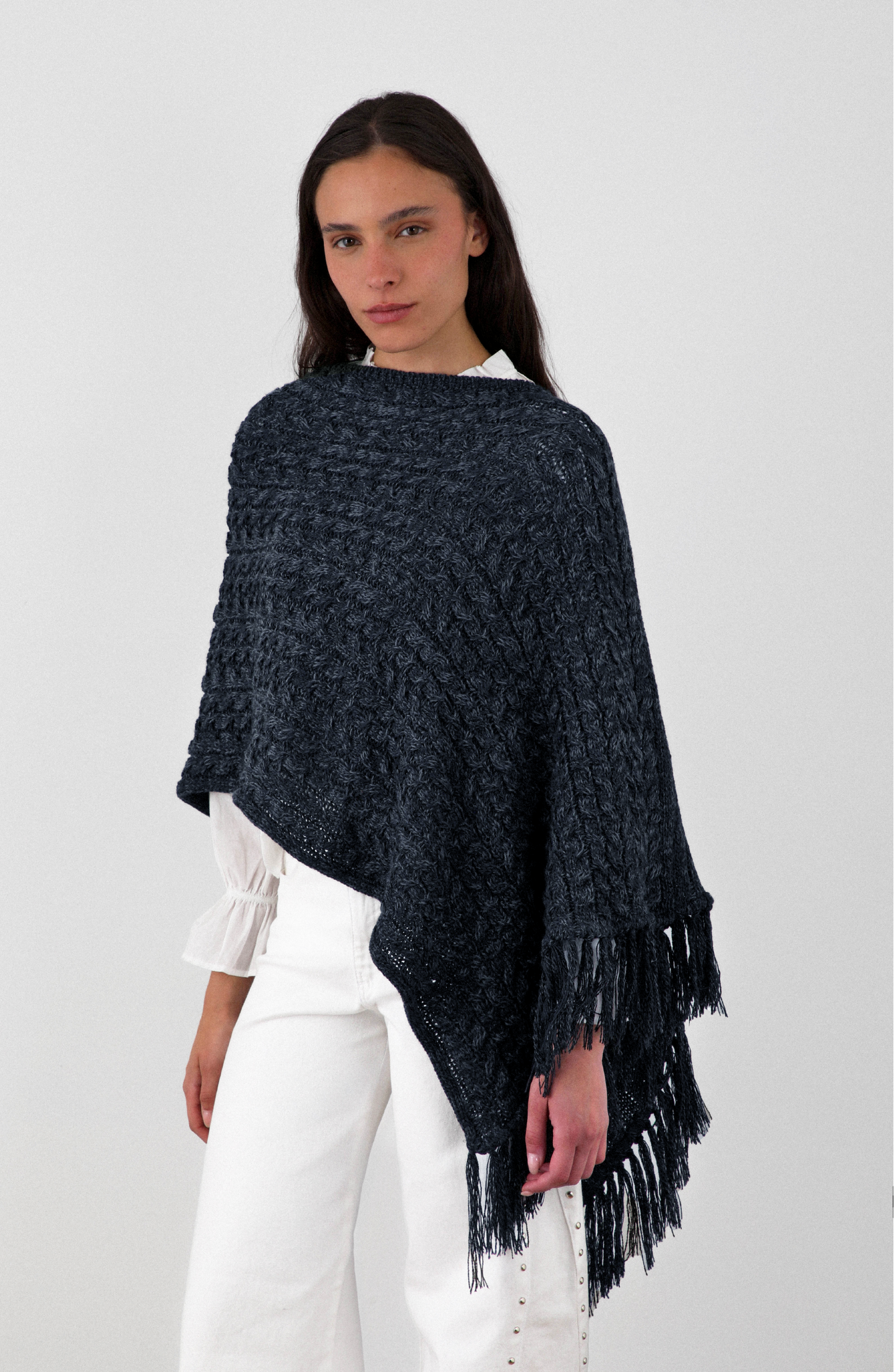 Poncho Flecos Gray
