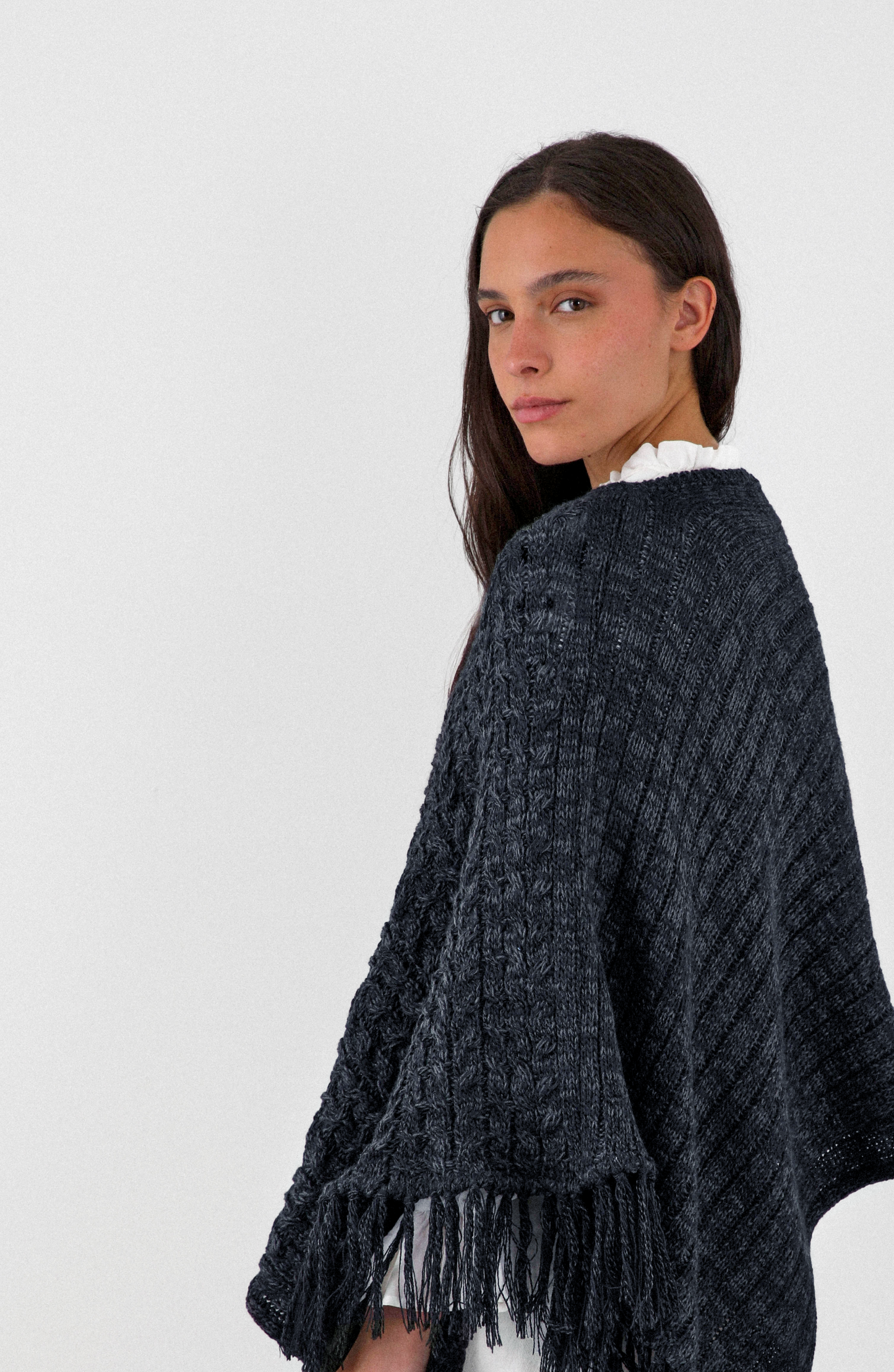 Poncho Flecos Gray