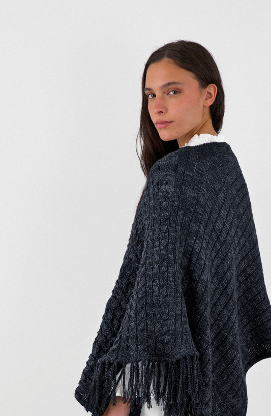 Poncho Flecos Gray