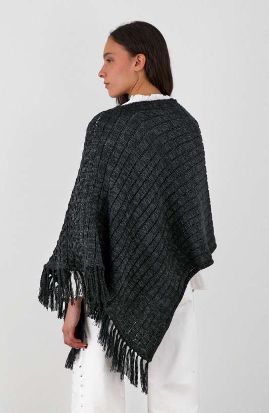 Poncho Flecos Gray