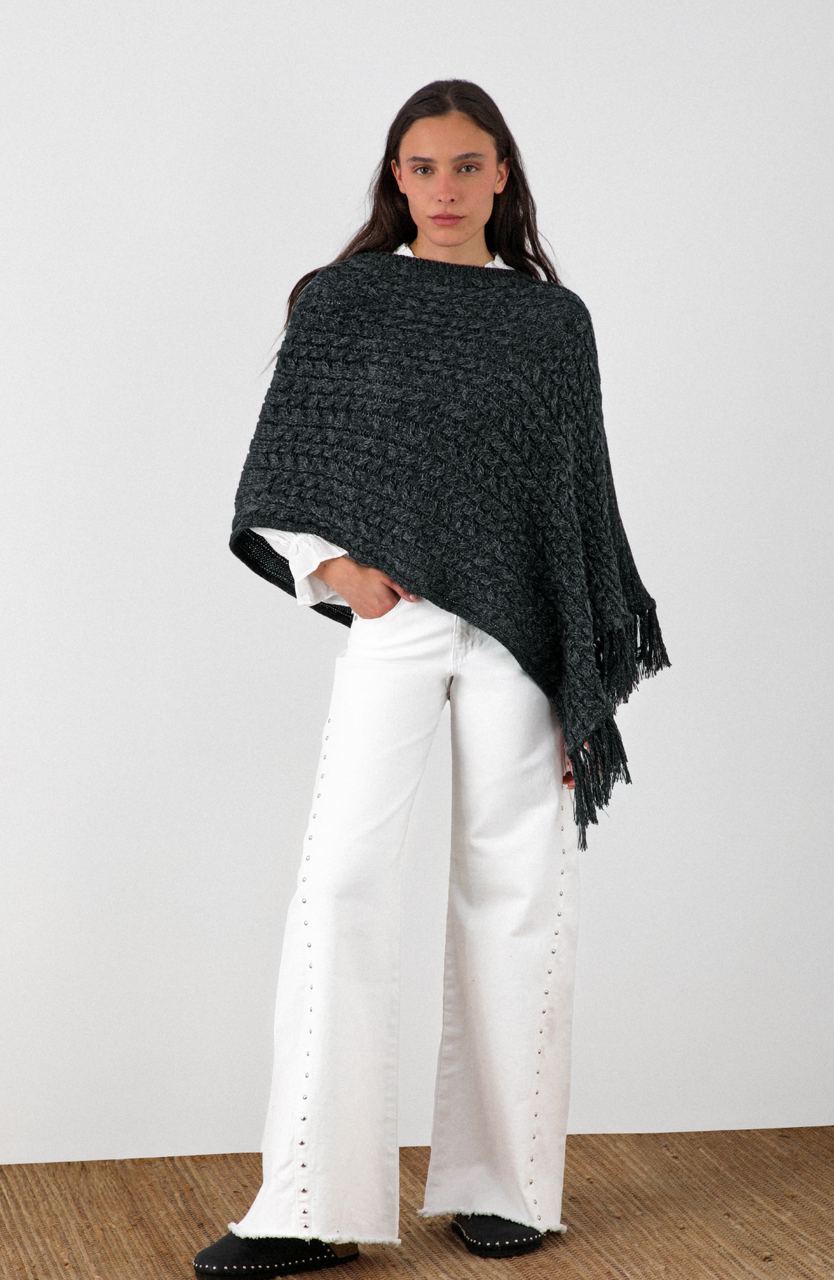 Poncho Flecos Gray