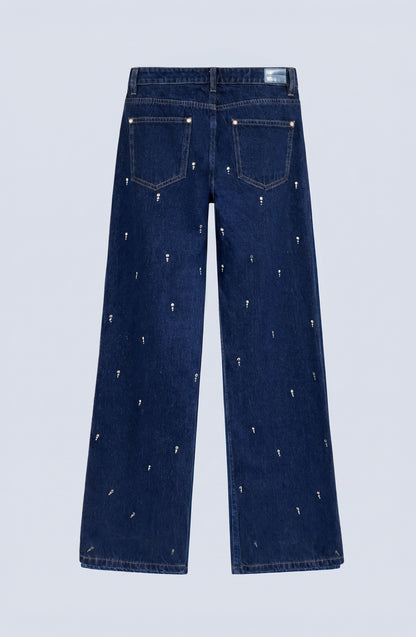 Pantalón Gotas Strass Indigo