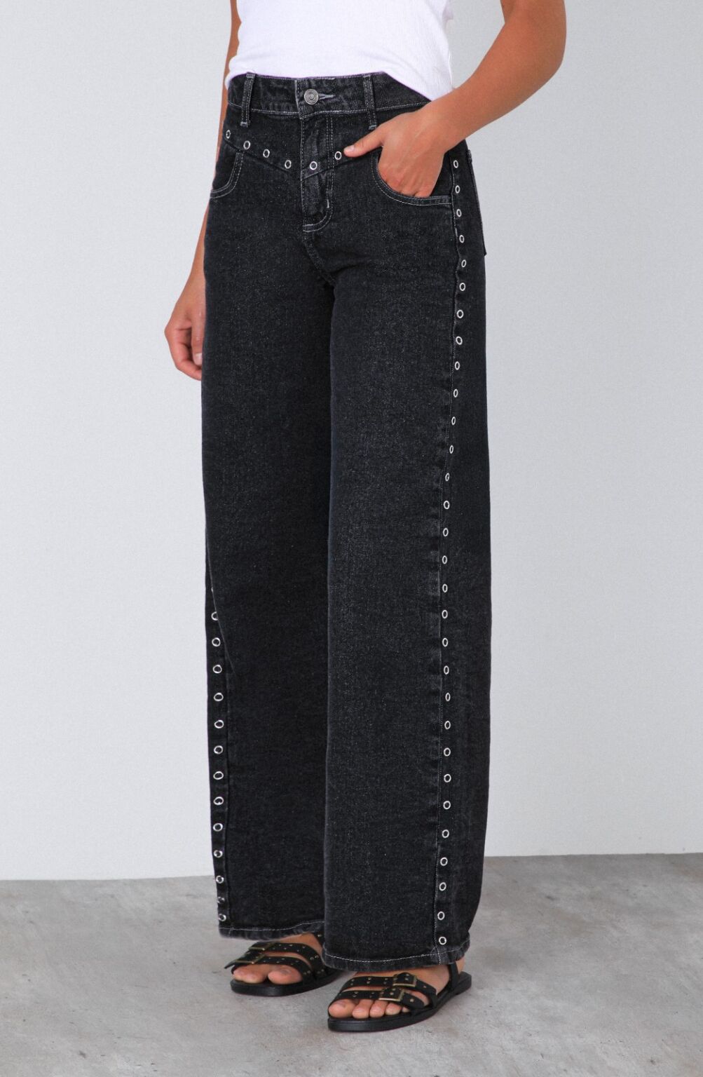 Pantalón Ojal Frontal Black