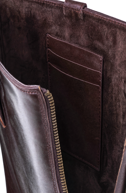 Bota Alta Zipper Brown