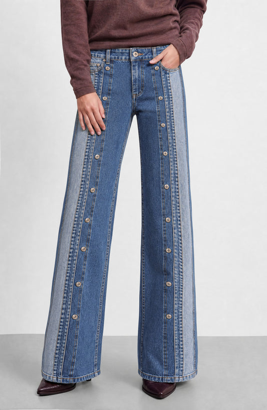 Pantalón Botones Frontales Blue