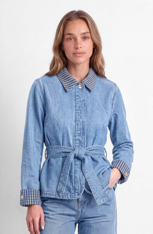 Chaqueta Detalle Print Blue