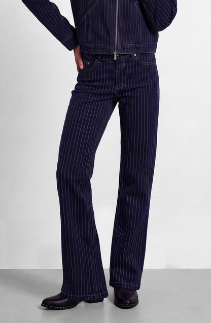 Pantalón Denim Rayado Indigo