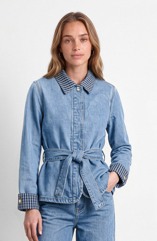 Chaqueta Detalle Print Blue