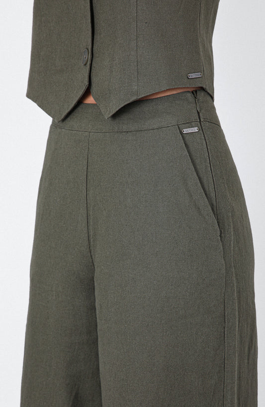 Pantalón Rayas Lino Green