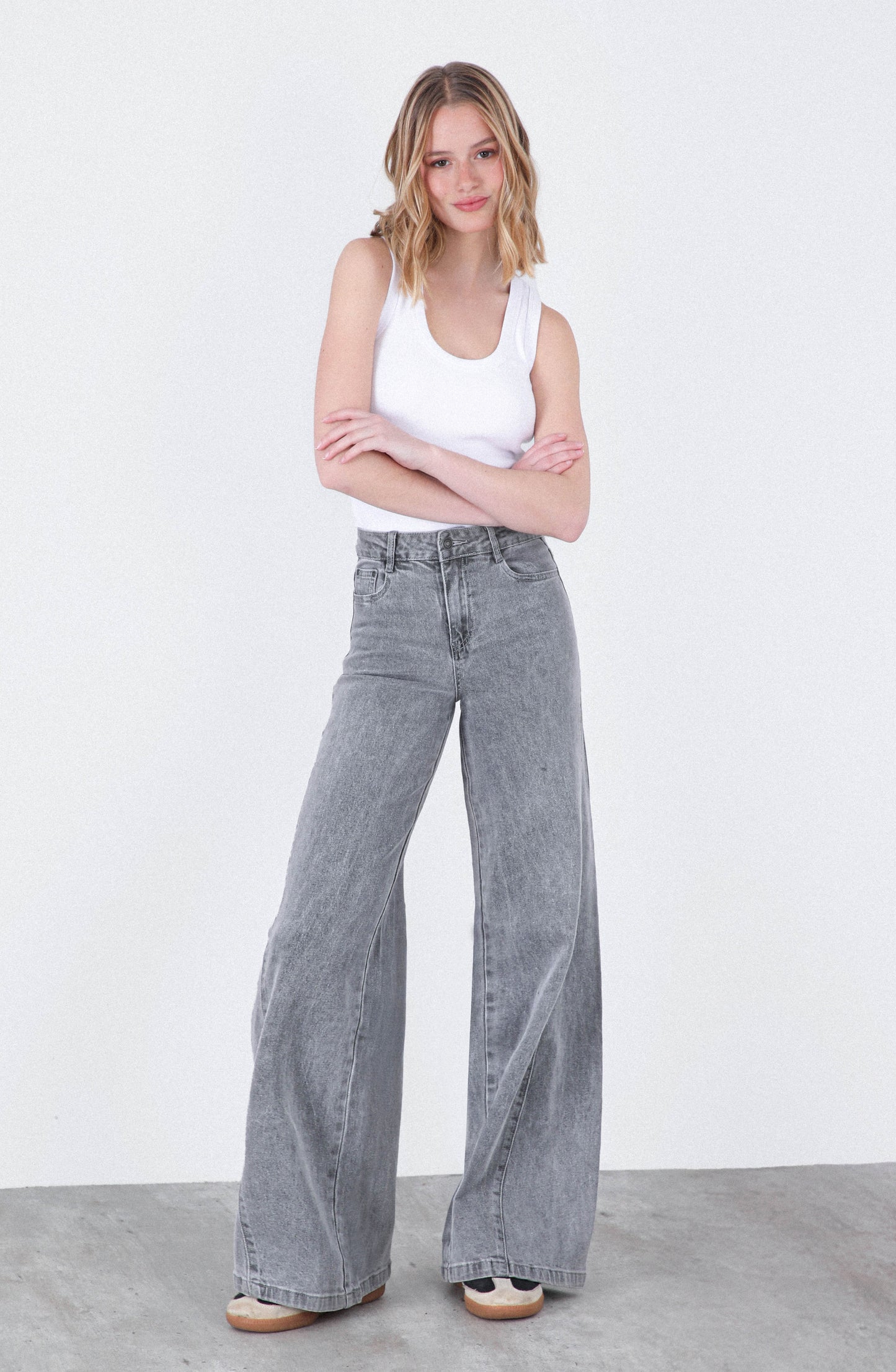 Pantalón Corte Lateral Estrella Grey