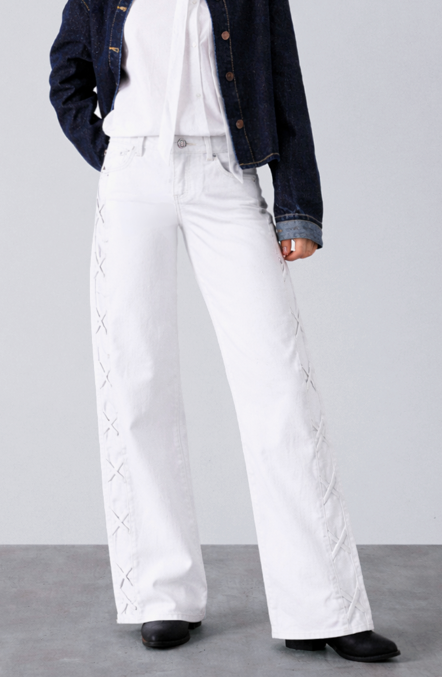 Pantalón Franja Lateral White