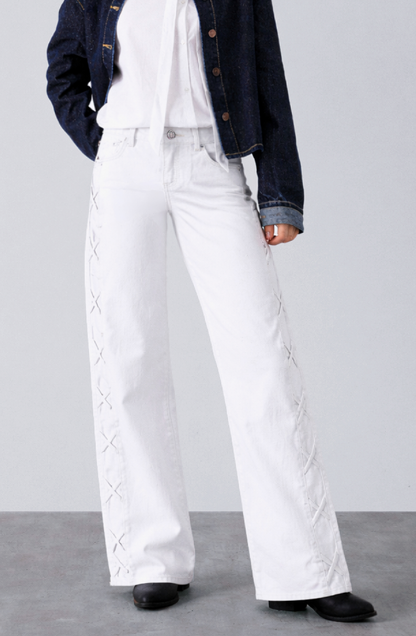 Pantalón Franja Lateral White