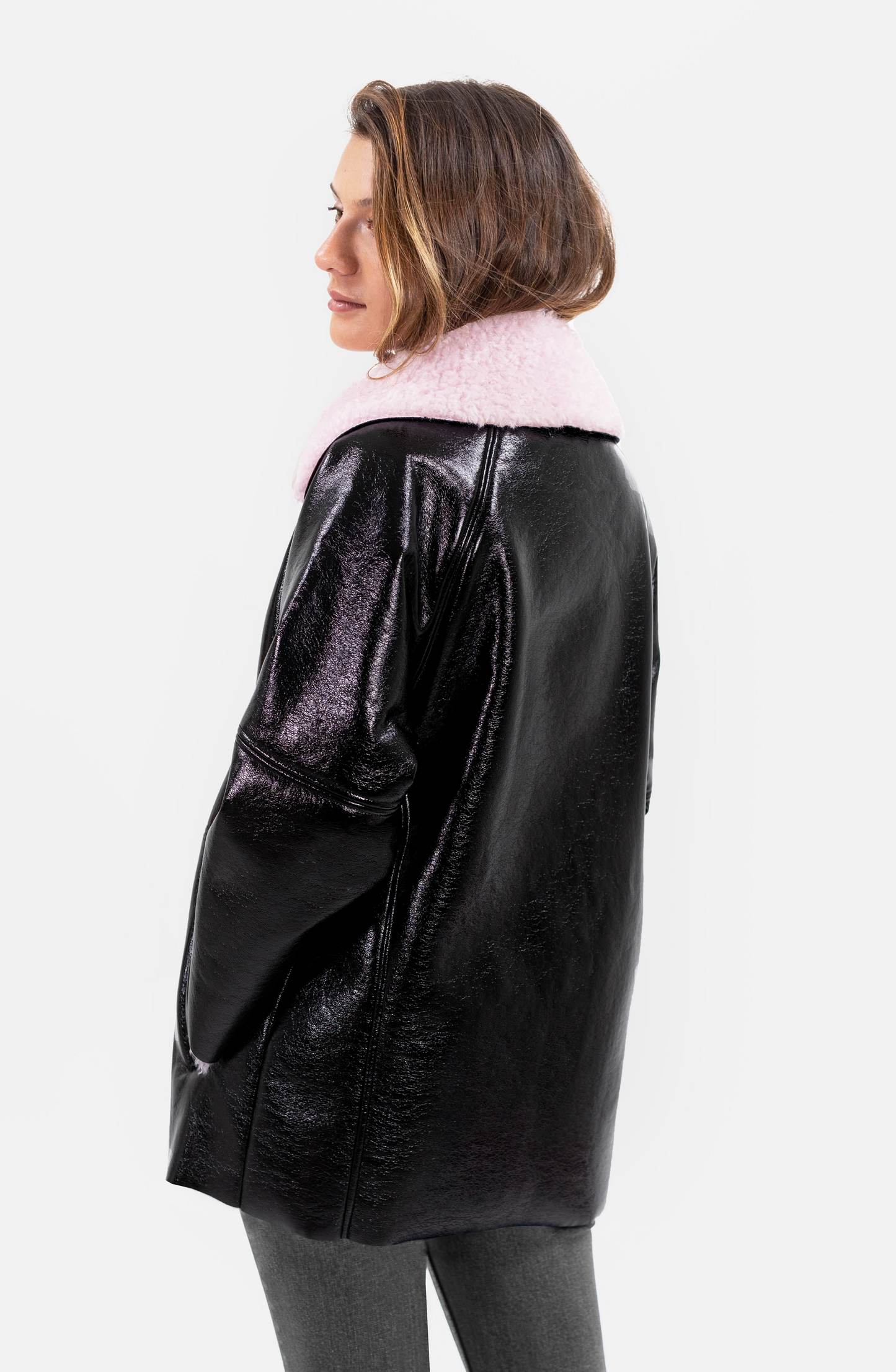 Chaqueta Bonded Charol Pink