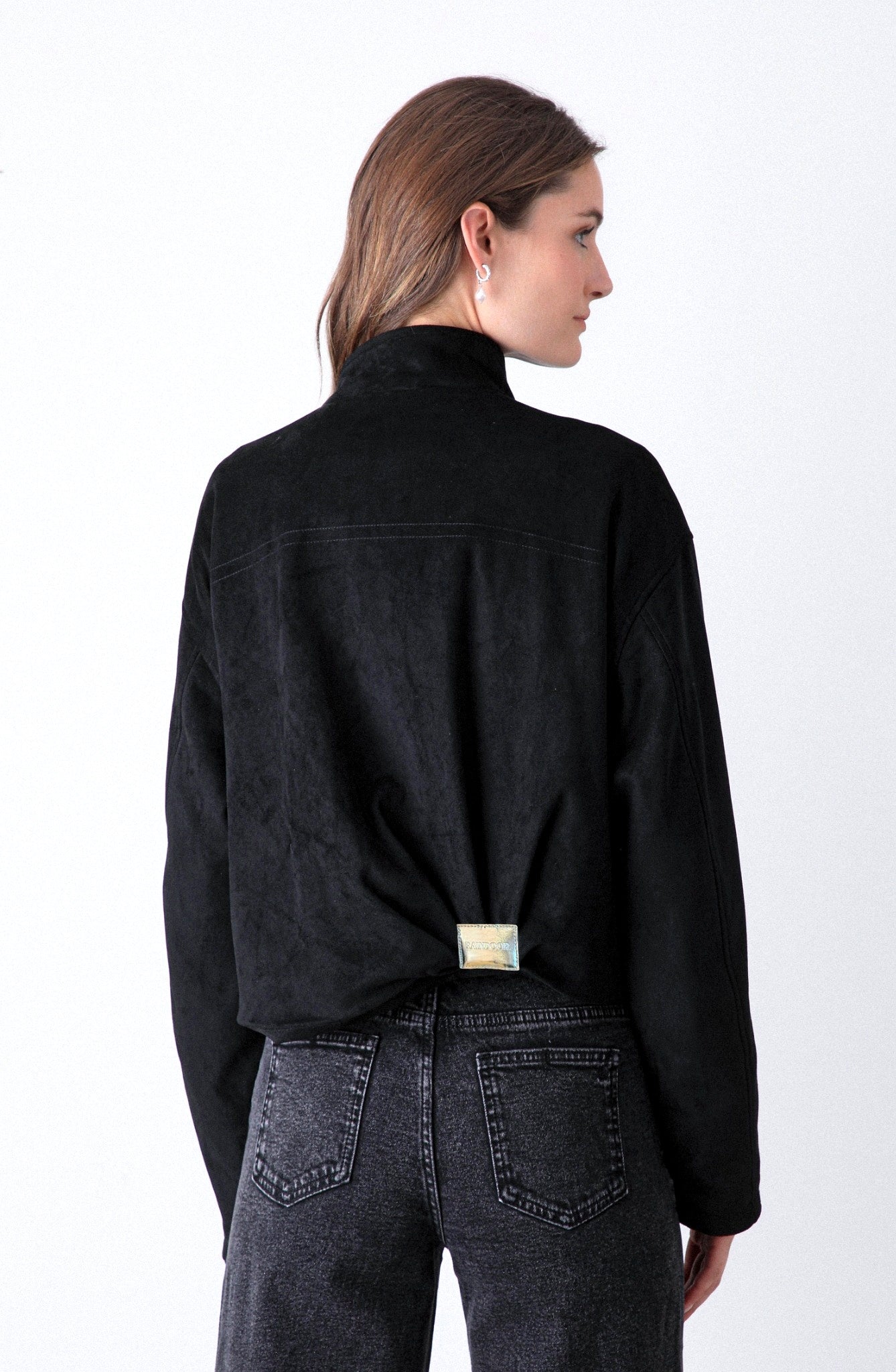 Chaqueta Bomber Suede Black