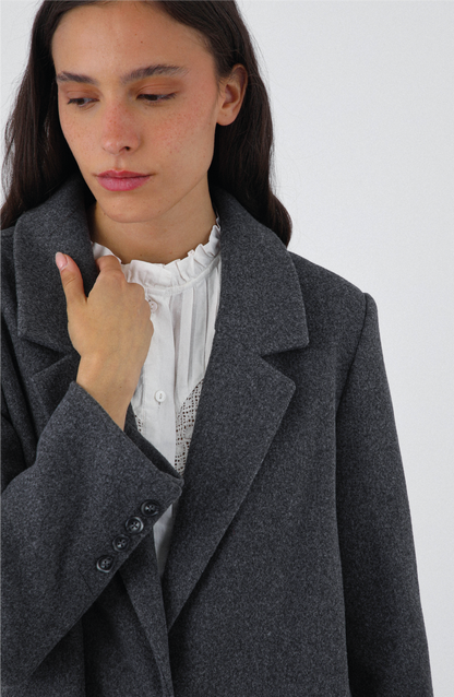 Abrigo Lanilla Melange Gray