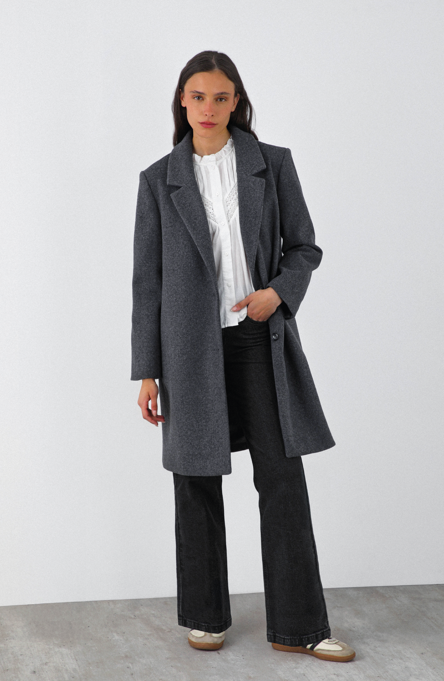 Abrigo Lanilla Melange Gray