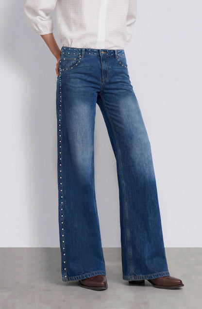 Pantalón Pretina Tachas Light Blue