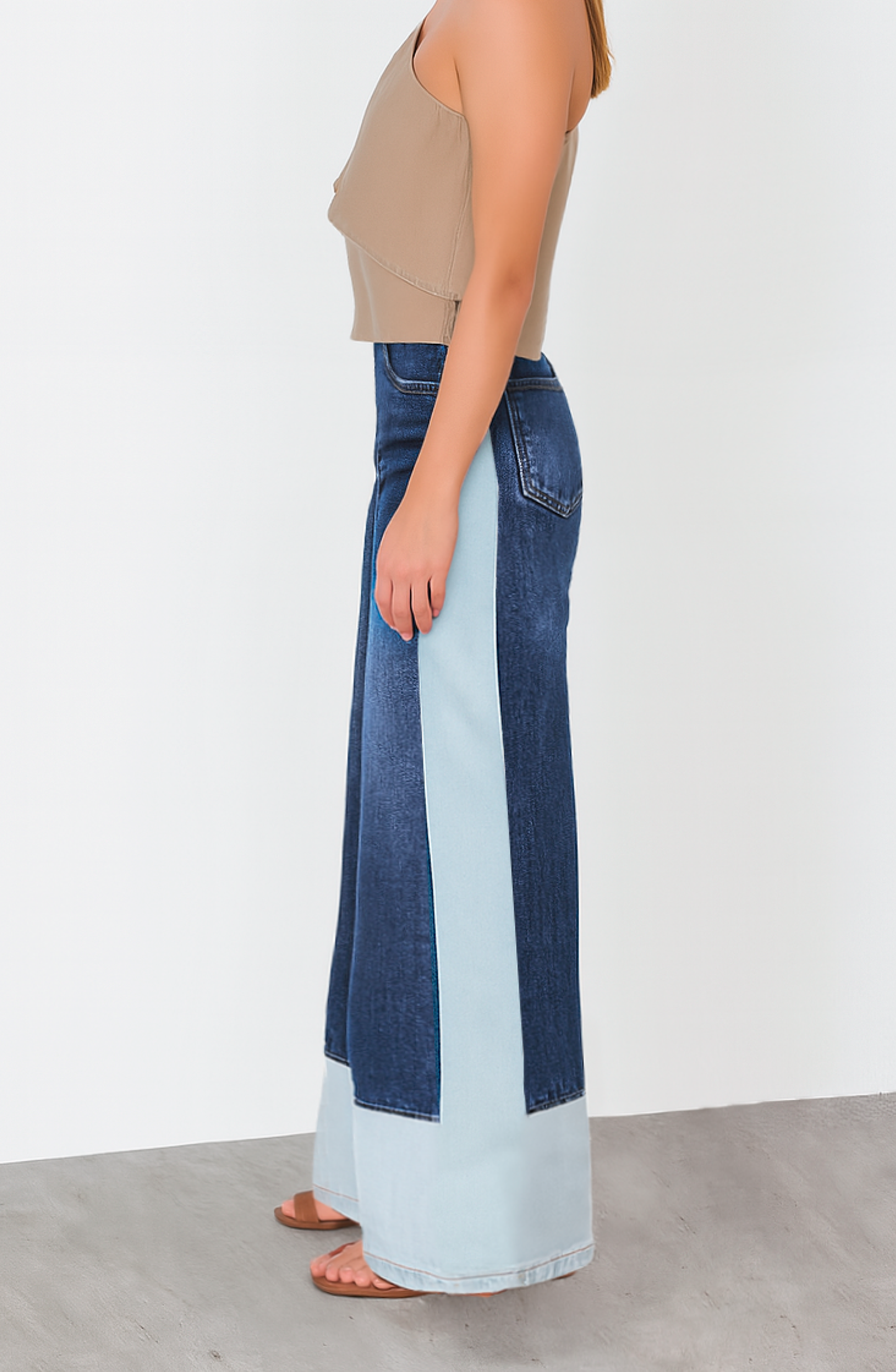 Pantalón Bicolor Franja White