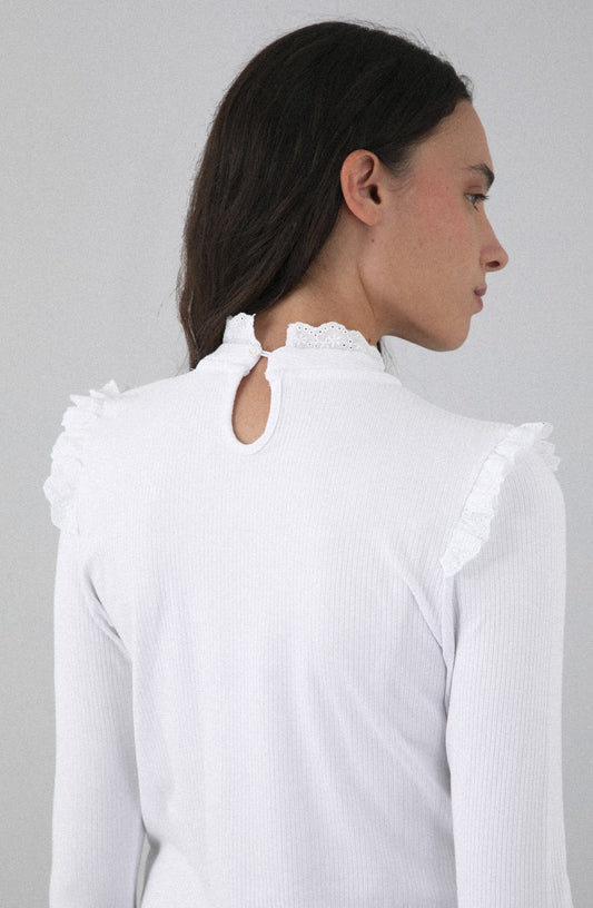 Polera Manga Larga Vuelos White