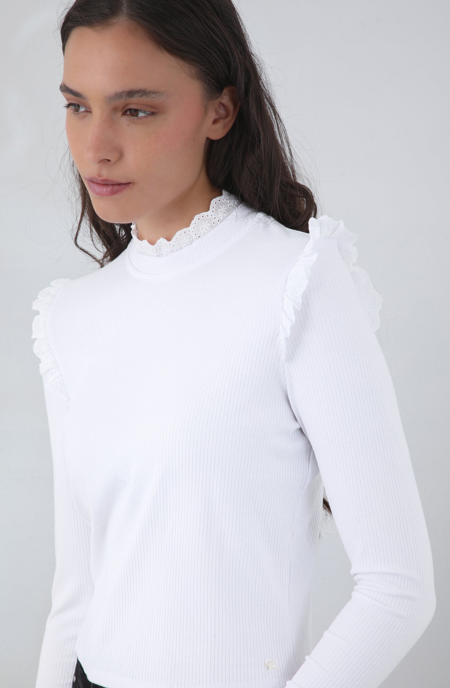 Polera Manga Larga Vuelos White