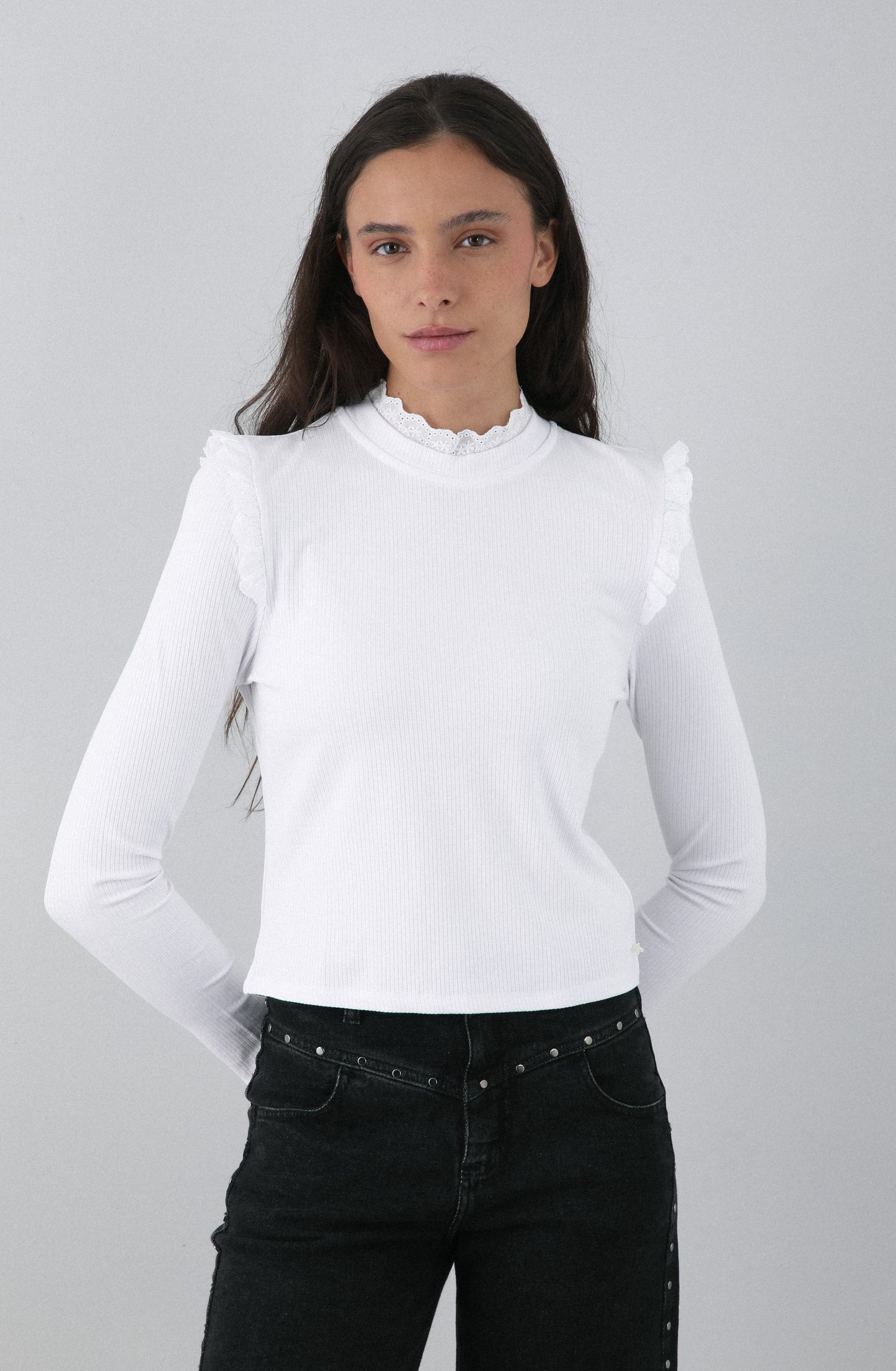 Polera Manga Larga Vuelos White