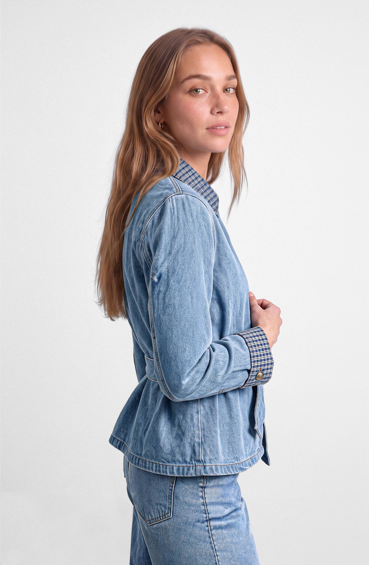 Chaqueta Detalle Print Blue