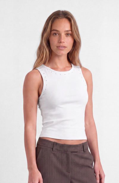 Polera Tank Tachas White